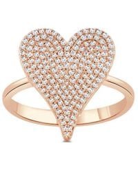 Sabrina Designs - 14K Rose 0.33 Ct. Tw. Diamond Pave Heart Ring - Lyst