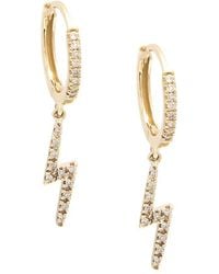 Diamond Select Cuts - 14k 0.13 Ct. Tw. Diamond Lightning Mini Hoops - Lyst