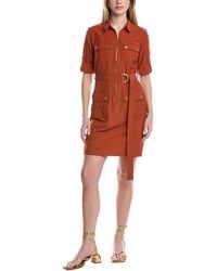 Sharagano - Front Zip Sheath Dress - Lyst