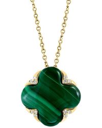 Effy Fine Jewelry - 14K 7.75 Ct. Tw. Diamond & Malachite Necklace - Lyst