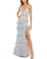 Mac Duggal - Embellished Ruffle Tiered Sleeveless Gown - Lyst
