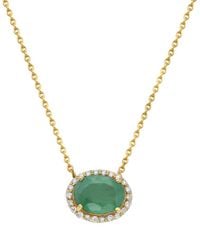 Forever Creations USA Inc. - Forever Creations 14k 1.27 Ct. Tw. Diamond & Emerald Halo Necklace - Lyst