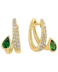 Effy Fine Jewelry - 14K 0.70 Ct. Tw. Diamond & Tsavorite Earrings - Lyst