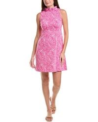 tyler boe - Emily Button Ruffle Jacquard Mini Dress - Lyst