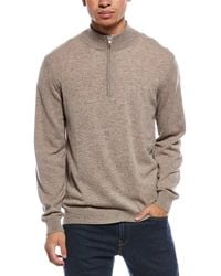 Brodie Cashmere - Classic Wool & Cashmere-Blend 1/4-Zip Mock Sweater - Lyst