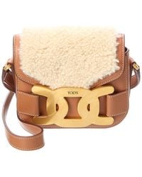 Tod's - Shearling & Leather Shoulder Bag - Lyst