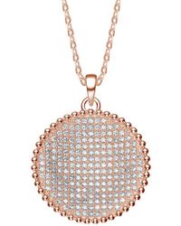 Genevive Jewelry - 18k Rose Gold Plated Cz Pendant - Lyst