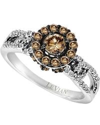 Le Vian - Le Vian Chocolate Solitaire 14k 0.91 Ct. Tw. Diamond Half-eternity Cocktail Ring - Lyst