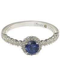 Suzy Levian - Petite Sapphire 18k & Silver 0.56 Ct. Tw. Sapphire Ring - Lyst