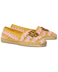 Tory Burch - Cut-Out Logo Raffia & Leather Espadrille - Lyst