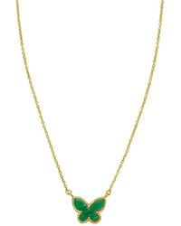 Italian Gold - 14K Malachite Necklace - Lyst