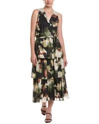 Anne Klein - Surplice Tiered Midi Dress - Lyst