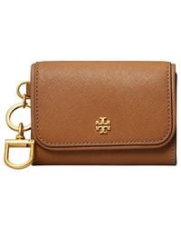 Tory Burch - Emerson Flap Leather Card Case - Lyst