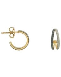 Maitre De Diamant - 18K Sculpted Ombre Metal Hoop Earrings - Lyst