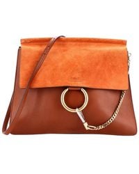 Chloé - Leather & Suede Faye Shoulder Bag Medium (Authentic Pre-Loved) - Lyst