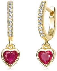 Rachel Glauber - 14K Plated Cz Drop Earrings - Lyst