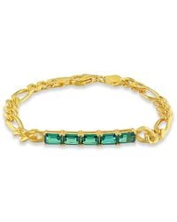 Rina Limor - Gold Over Silver 2.25 Ct. Tw. Emerald Birthstone Link Bracelet - Lyst