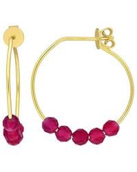 Rina Limor - 0.45 Ct. Tw. Lab-Grown Created Ruby Hoop Earrings - Lyst
