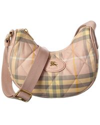 Burberry - Horseshoe Check Quilted Canvas Hobo Bag - Lyst