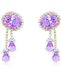 Diana M. Jewels - Fine Jewelry 18K Rose 47.00 Ct. Tw. Diamond & Quartz Drop Earrings - Lyst