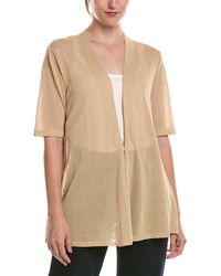 Anne Klein - Petite Semi Sheer Short Sleeve Cardigan - Lyst
