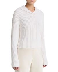 Vince - Ribbed Sailor Collar Wool & Cashmere-Blend Sweater - Lyst