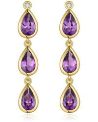Kai Fine Jewelry - 14K 1.23 Ct. Tw. Diamond & Amethyst Drop Earrings - Lyst