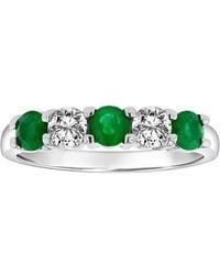 LEVARON - 14K 1.11 Ct. Tw. Diamond & Emerald Stackable Ring - Lyst