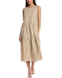 Lafayette 148 New York - Tiered Linen Midi Dress - Lyst