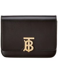 Burberry Tb Chain Leather Belt Bag - Black