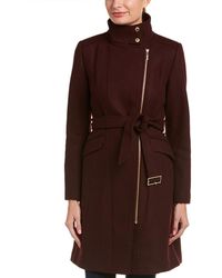 Cole Haan Asymmetrical Walker Coat - Red