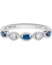 H.J. Namdar - 14K 0.37 Ct. Tw. Diamond & Sapphire Stackable Ring - Lyst