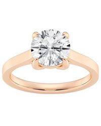 Lab Grown Diamonds - 14K Rose 2.00 Ct. Tw. Lab-Grown Diamond Solitaire Engagement Ring - Lyst