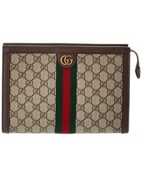 Gucci - Ophidia Small Gg Supreme Canvas & Leather Pouch - Lyst