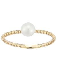 Italian Gold - 14K 4Mm Pearl Ring - Lyst
