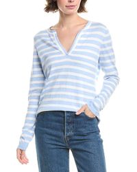 Forte - Split Neck Cashmere-Blend Sweater - Lyst