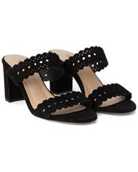 L'Agence - Naomi Suede & Leather Sandal - Lyst