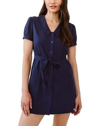Bella Dahl - Seamed Puritan Collar Mini Dress - Lyst