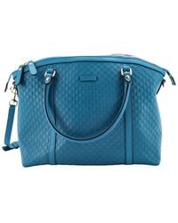 Gucci - Microssima Leather Britt Convertible Dome Satchel Medium (Authentic Pre-Loved) - Lyst
