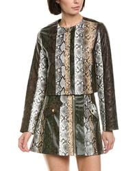 Cynthia Rowley - Vegan Leather Patchwork Jacket - Lyst