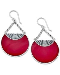 Samuel B. - Silver Coral Drop Earrings - Lyst