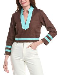Sail To Sable - The Tunic Linen-Blend Top - Lyst