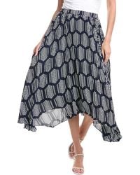 Tahari - Pleated Sharkbite Maxi Skirt - Lyst