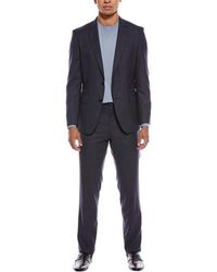 BOSS - Slim Fit Wool Suit With Flat Front Pant - Lyst