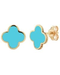 Italian Gold - 14K Bar Studs - Lyst
