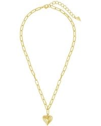 Sterling Forever - 14k Plated Beating Heart Pendant Necklace - Lyst
