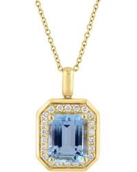 Effy Fine Jewelry - 14K 3.27 Ct. Tw. Diamond & Aquamarine Necklace - Lyst