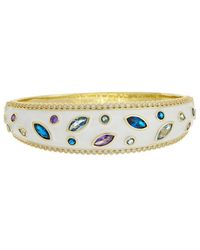 Juvell - 18K Plated Topaz Cz Bangle Bracelet - Lyst
