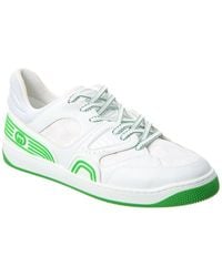 Gucci - Basket Faux-leather And Canvas Low-top Trainers - Lyst