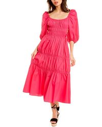 Nicholas Henna Midi Dress - Pink